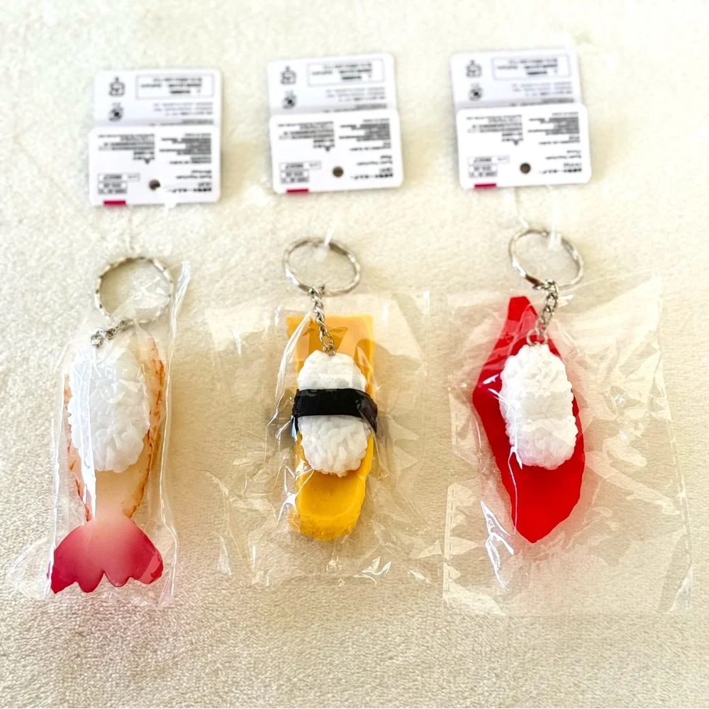 Daiso Sushi Keychain Set (Shrimp, Egg, Tuna)